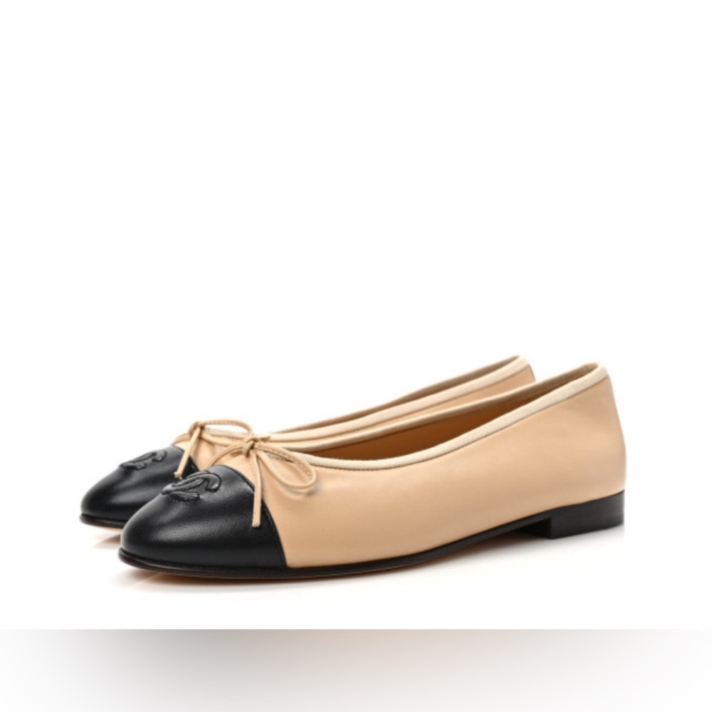 Chanel CC Cap Toe Ballet Flats